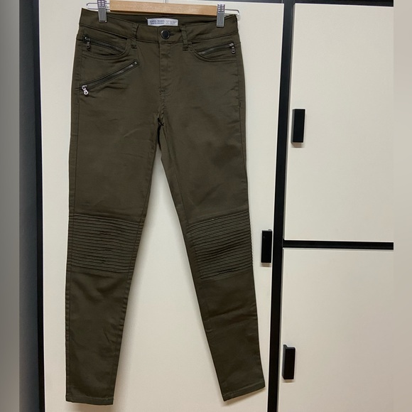 Women's Stretchy Denim Pants - Olive Green - US 4 - Business Casual - ZARA - Picture 2 of 9